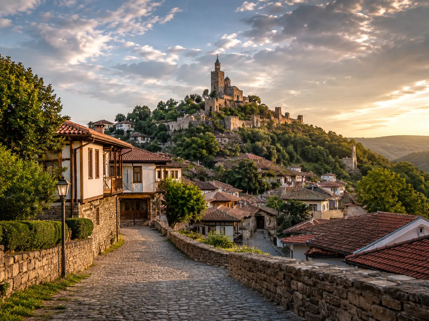 Historic Bulgarian hill town and fortress